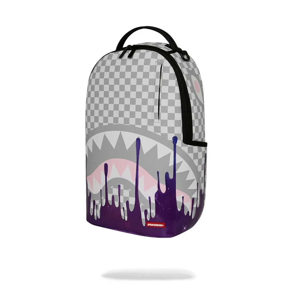 Sprayground Cosmic Chaos Backpack Unisex Gray Checkered Shoulder Strap SPR312
